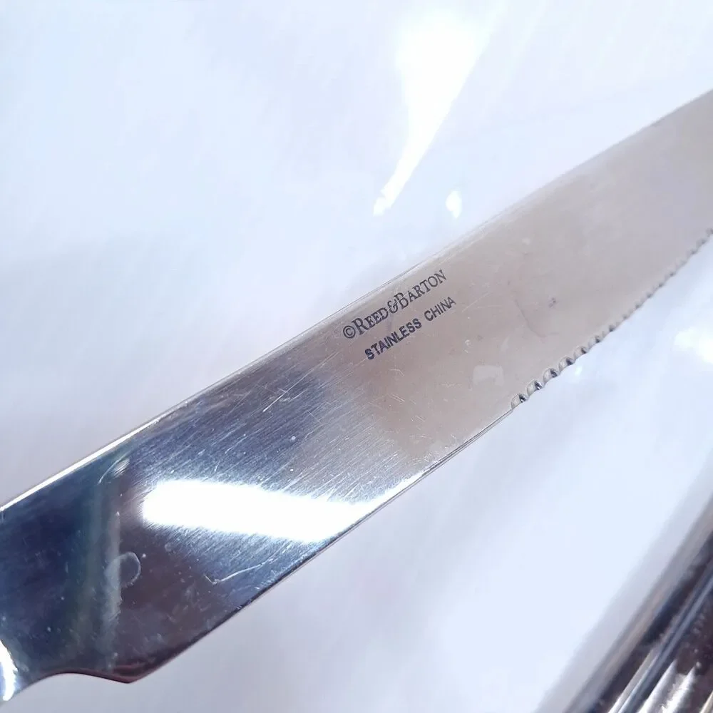 Reed & Barton Brookshire Solid Steak knife SET 4 silverware stainless steel